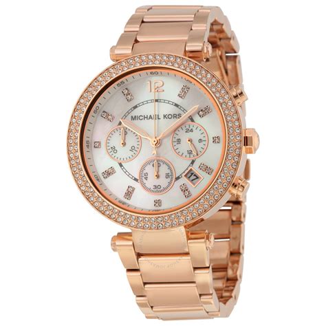 michael kors watch rose gold white strap|rose gold mk watch women's.